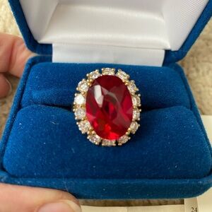 Camrose &Kross Jackie Kennedy ruby ring. Gold over sterling